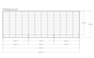 Douglas overkapping 302x864cm Verando, Pure